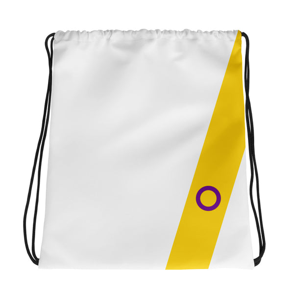 Intersex Diagonal Flag Colors LGBTQ+ Drawstring Bag