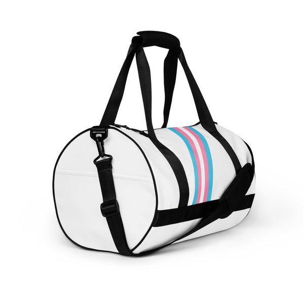 Transgender Diagonal Flag Colors LGBTQ+ Gym Bag