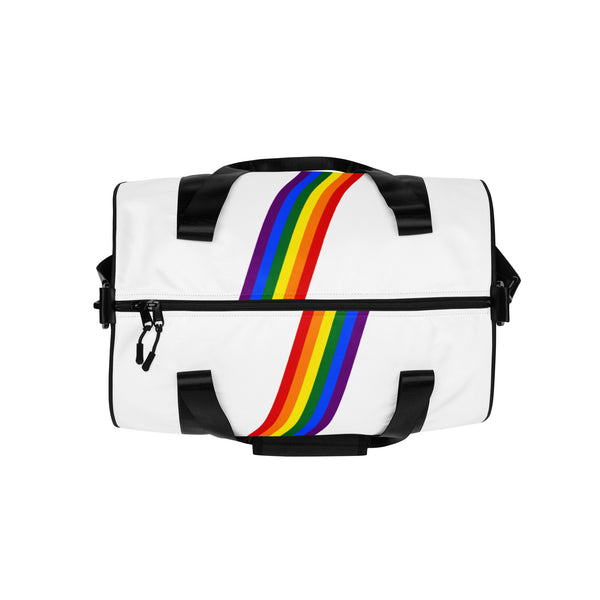 Gay Pride Diagonal Rainbow Flag LGBTQ+ Gym Bag