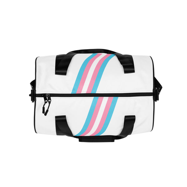 Transgender Diagonal Flag Colors LGBTQ+ Gym Bag
