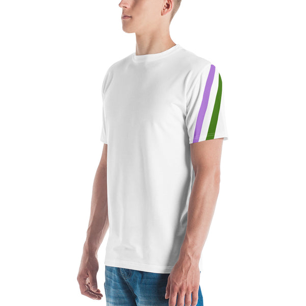 Genderqueer Diagonal Flag Colors LGBTQ+ T-Shirt Men Sizes