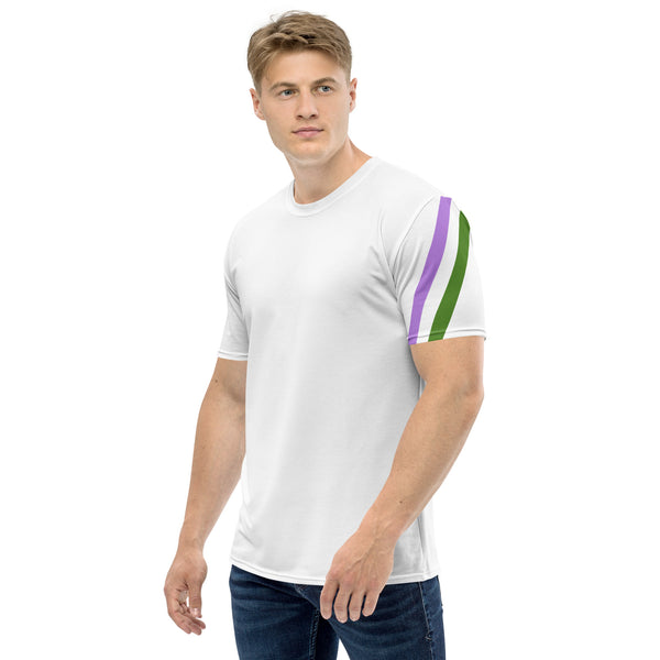 Genderqueer Diagonal Flag Colors LGBTQ+ T-Shirt Men Sizes