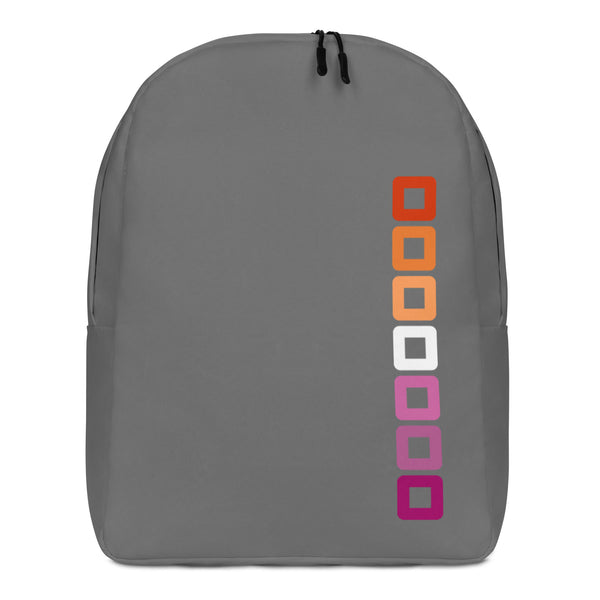 Lesbian Pride Rounded Squares LGBTQ+ Minimalist Backpack