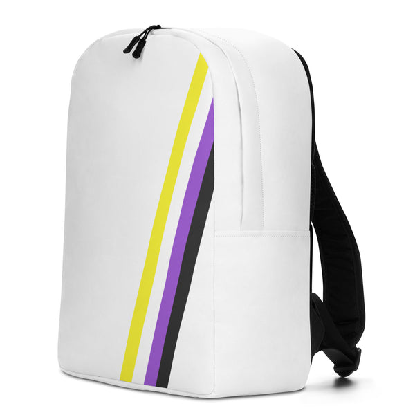 Non-binary Diagonal Flag Colors LGBTQ+ Minimalist Backpack