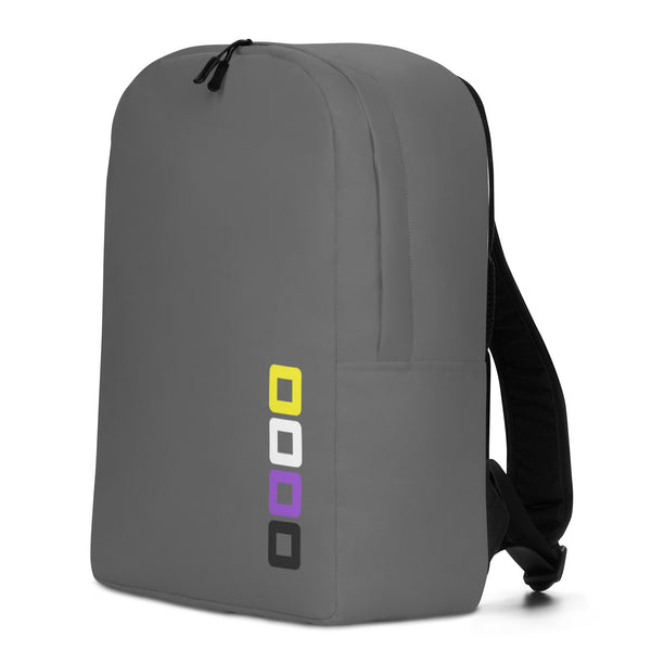 Non-binary Pride Rounded Squares LGBTQ+ Minimalist Backpack