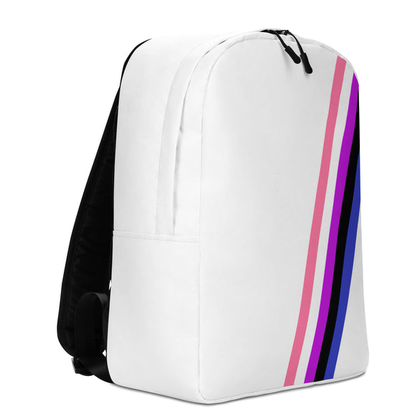 Genderfluid Diagonal Flag Colors LGBTQ+ Minimalist Backpack