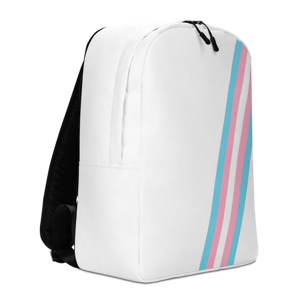 Transgender Diagonal Flag Colors LGBTQ+ Minimalist Backpack