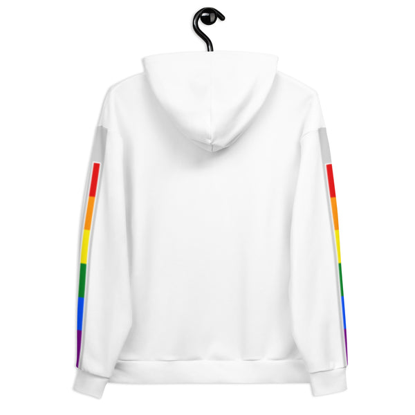 Vertical Skinny Stripe LGBTQ+ Rainbow Gay Pride Men's Hoodie