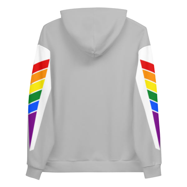 Gray LGBTQ+ Triangle Gay Pride Rainbow Men's Hoodie