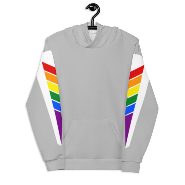 Gray LGBTQ+ Triangle Gay Pride Rainbow Women's Hoodie