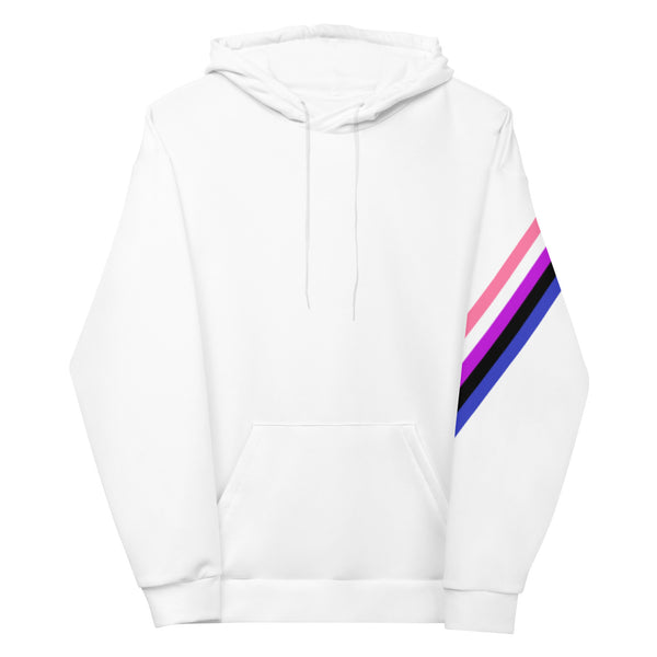 Genderfluid Diagonal Flag Colors LGBTQ+ Hoodie Unisex Sizes