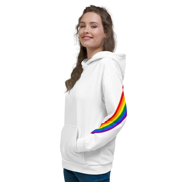 Gay Pride Diagonal Rainbow Flag LGBTQ+ Women's Hoodie