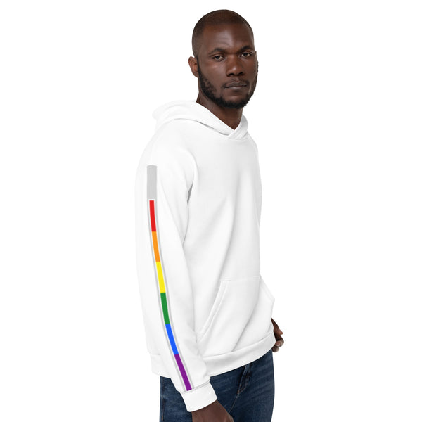 Vertical Skinny Stripe LGBTQ+ Rainbow Gay Pride Men's Hoodie