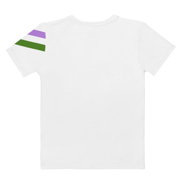 Genderqueer Diagonal Flag Colors LGBTQ+ T-Shirt Women Sizes