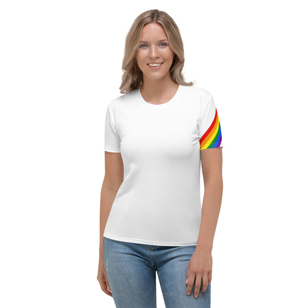Gay Pride Diagonal Rainbow Flag LGBTQ+ Women's T-Shirt