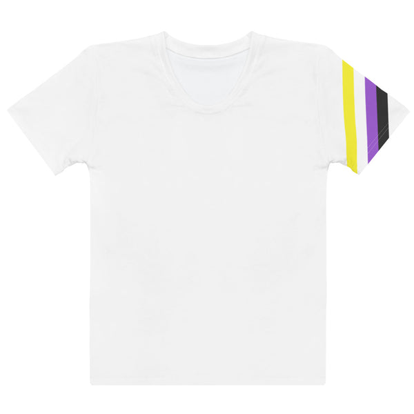 Non-binary Diagonal Flag Colors LGBTQ+ T-Shirt Women Sizes