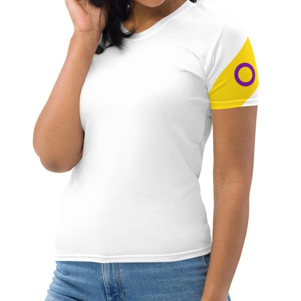 Intersex Diagonal Flag Colors LGBTQ+ T-Shirt Women Sizes