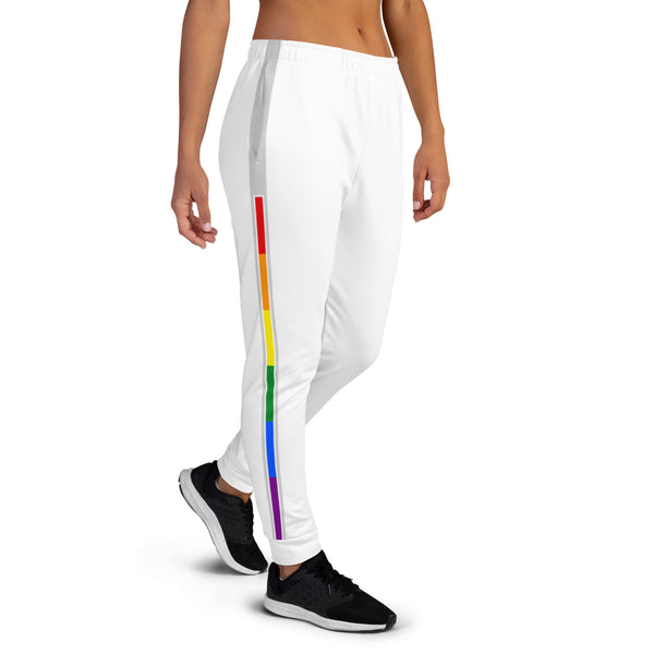 Vertical Skinny Stripe LGBTQ+ Rainbow Gay Pride Women's Joggers