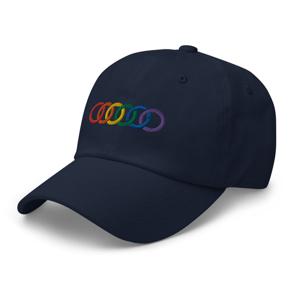 Embroidered Gay Pride Rainbow Circles Graphic LGBTQ+ Baseball Hat