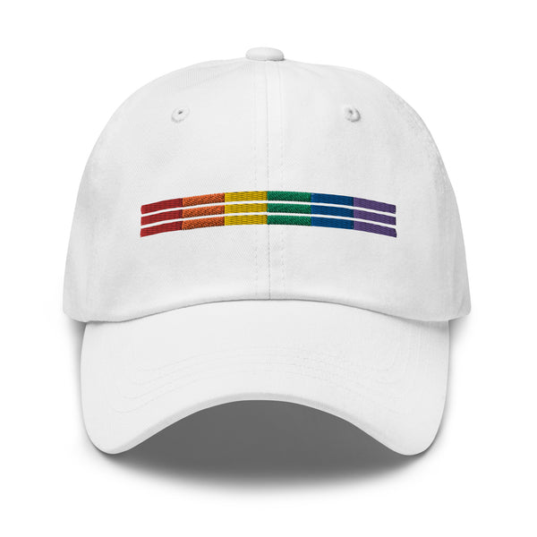 LGBTQ+ Classic Gay Pride Rainbow Triple Striped Baseball Hat