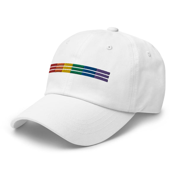 LGBTQ+ Classic Gay Pride Rainbow Triple Striped Baseball Hat