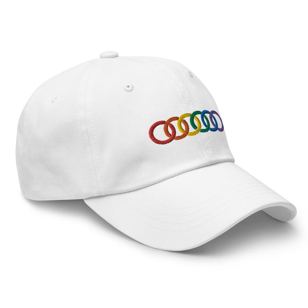 Embroidered Gay Pride Rainbow Circles Graphic LGBTQ+ Baseball Hat