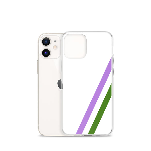Genderqueer Diagonal Flag Colors LGBTQ+ iPhone Case