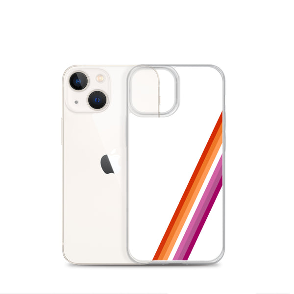 Lesbian Diagonal Flag Colors LGBTQ+ iPhone Case