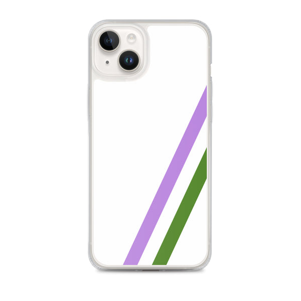Genderqueer Diagonal Flag Colors LGBTQ+ iPhone Case
