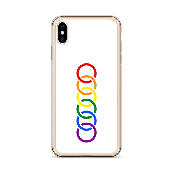 Gay Pride Rainbow Vertical Circles LGBTQ+ iPhone Case