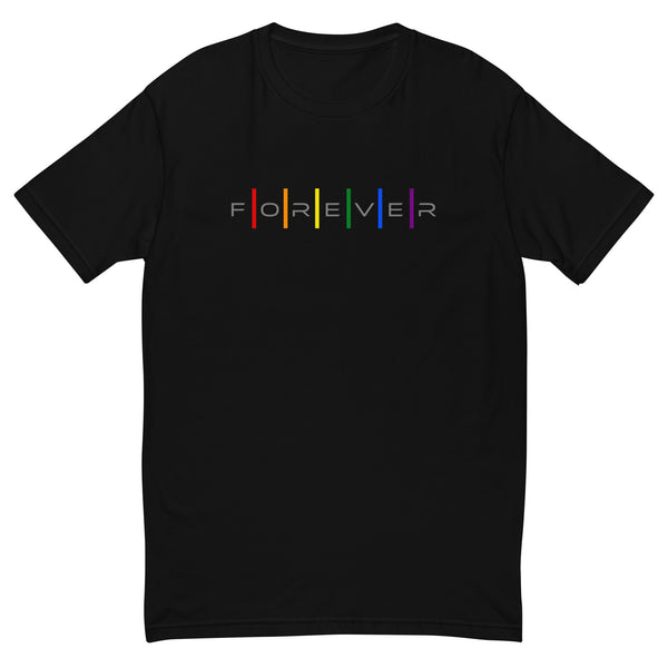 Forever Proud LGBTQ+ Gay Pride Alternating Letters Men's Short Sleeve T-shirt