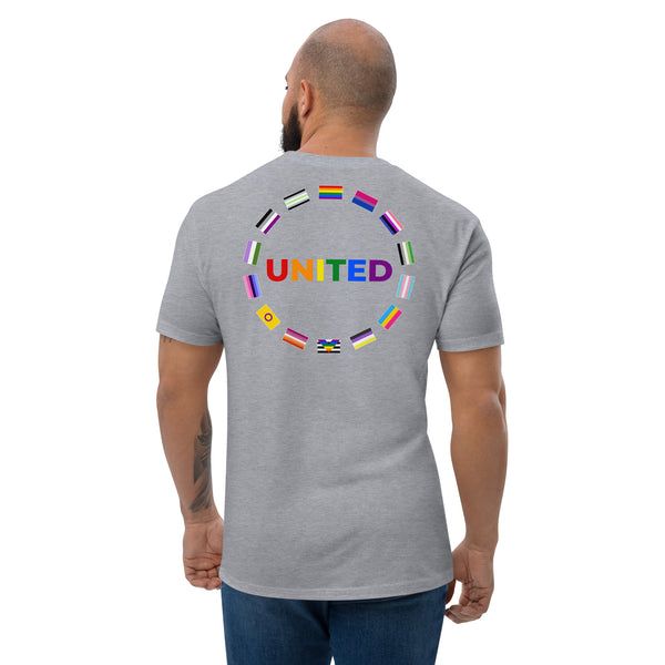United Pride Graphic Circle on Back LGBTQ+ Men's Short Sleeve T-shirt