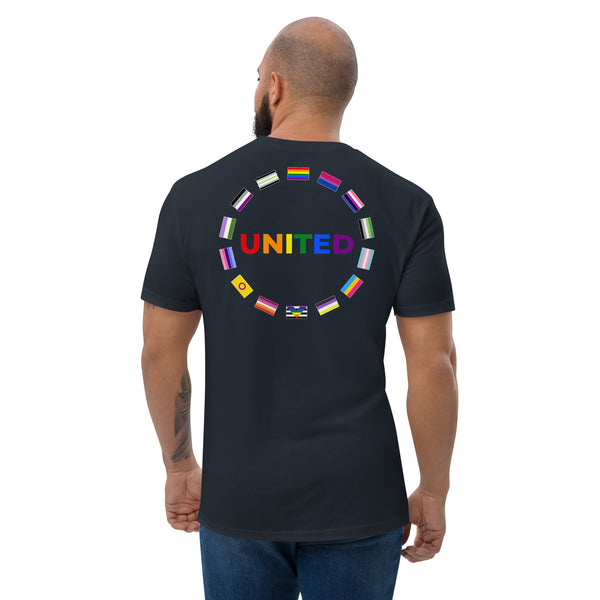United Pride Graphic Circle on Back LGBTQ+ Men's Short Sleeve T-shirt
