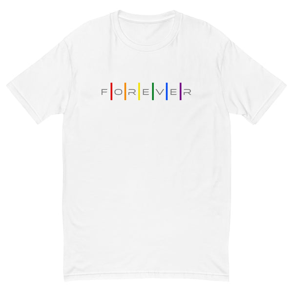 Forever Proud LGBTQ+ Gay Pride Alternating Letters Men's Short Sleeve T-shirt