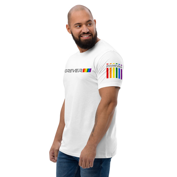 White Forever Proud Graphic LGBTQ+ Gay Pride Men's Short Sleeve T-shirt