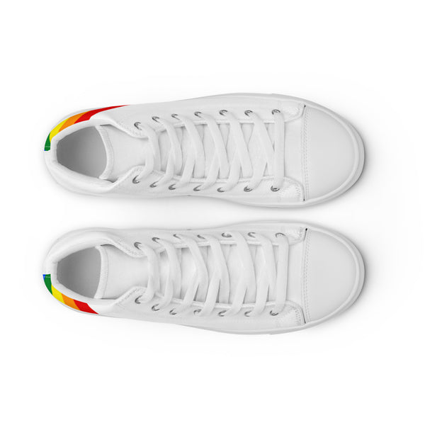 Gay Pride Diagonal Rainbow Flag LGBTQ+ Men’s High Top Canvas Shoes