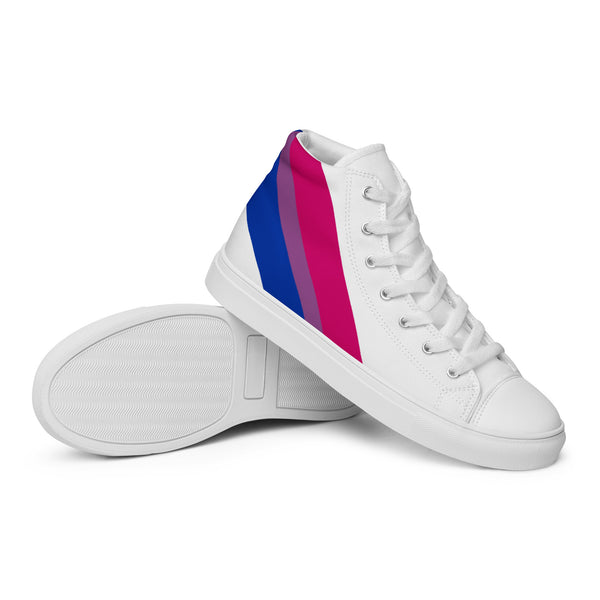 Bisexual Diagonal Flag Colors LGBTQ+ Men’s High Top Canvas Shoes