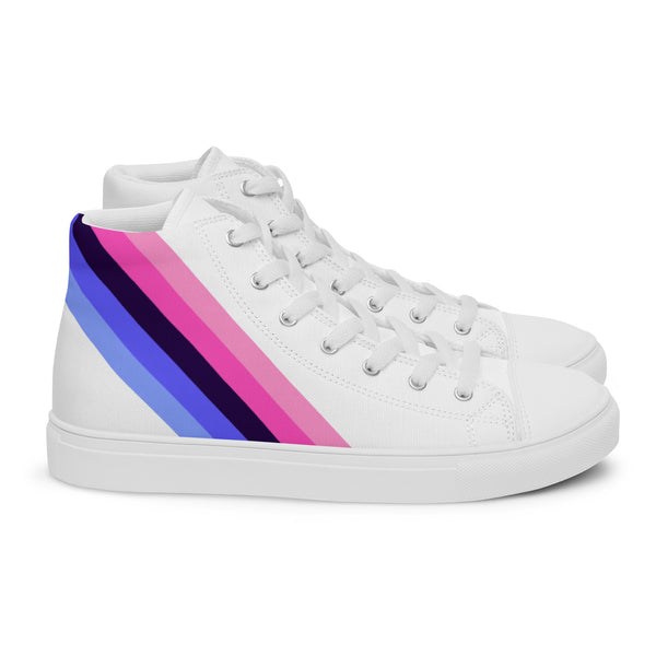 Omnisexual Diagonal Flag Colors LGBTQ+ High Top Canvas Men's Shoes