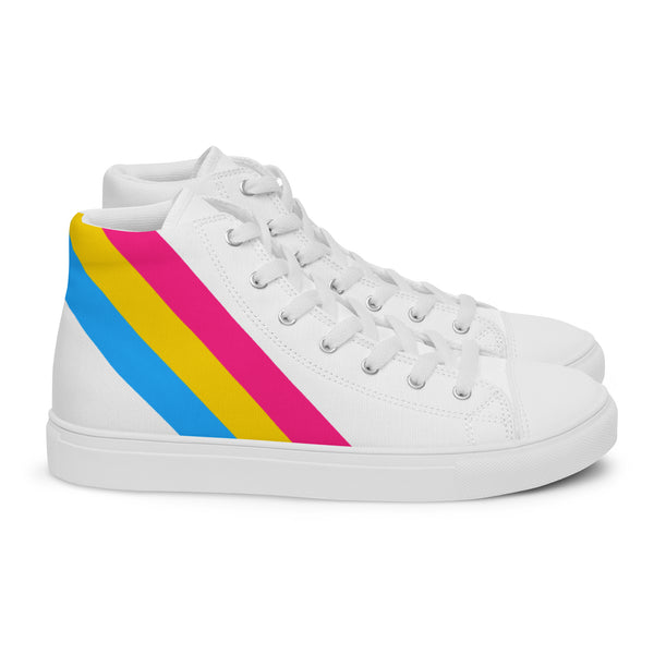 Pansexual Diagonal Flag Colors LGBTQ+ High Top Canvas Men's Shoes