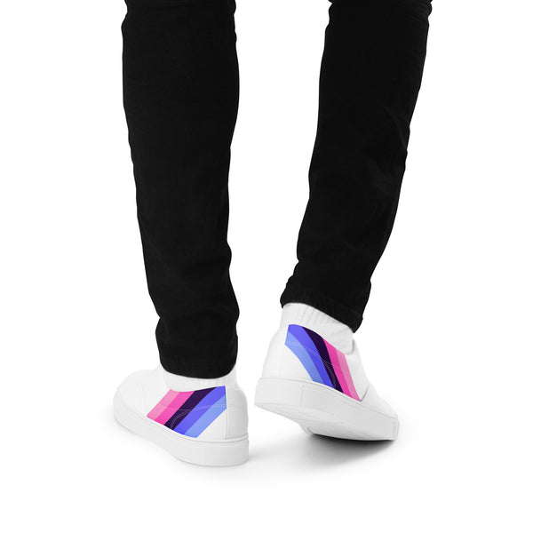 Omnisexual Diagonal Flag Colors LGBTQ+ Lace-up Canvas Men's Shoes