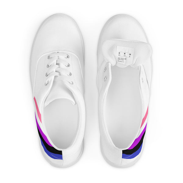 Genderfluid Diagonal Flag Colors LGBTQ+ Lace-up Canvas Shoes Men Sizes