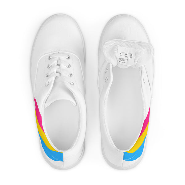 Pansexual Diagonal Flag Colors LGBTQ+ Lace-up Canvas Men's Shoes