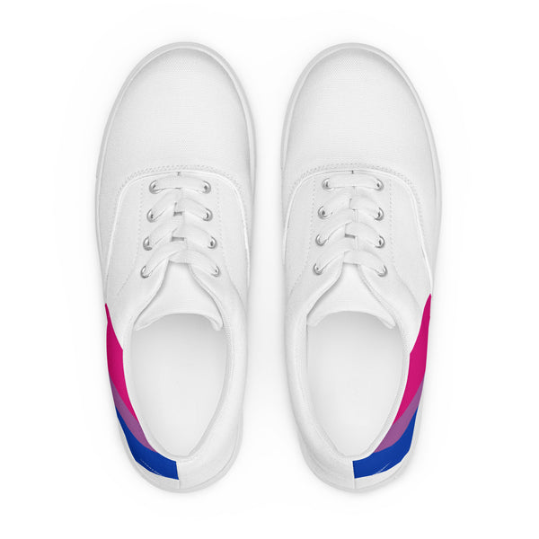Bisexual Diagonal Flag Colors LGBTQ+ Men’s Lace-up Canvas Shoes