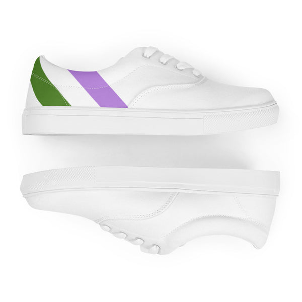 Genderqueer Diagonal Flag Colors LGBTQ+ Lace-up Canvas Shoes Men Sizes