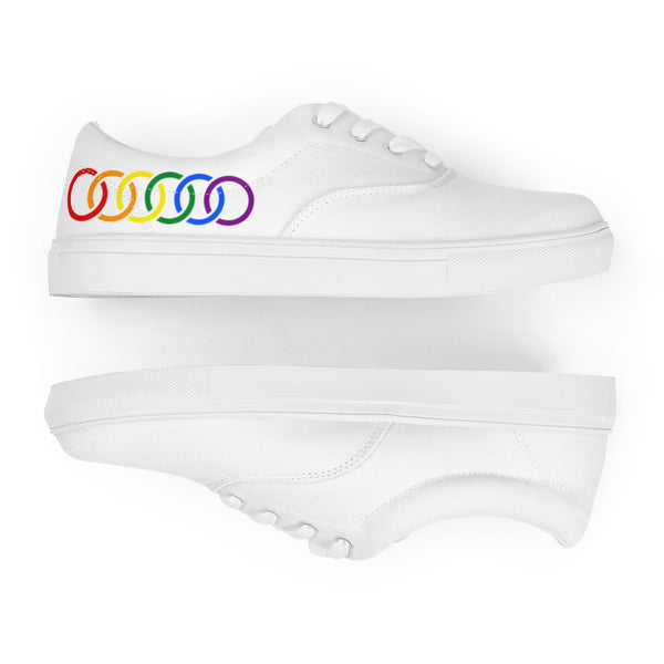 Gay Pride Rainbow Circles Graphic LGBTQ+ Lace-up Canvas Men's Shoes