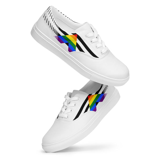 Straight Ally Pride Colors LGBTQ+ Lace-up Canvas Men's Shoes