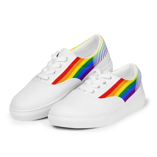 Gay Pride Rainbow Colors LGBTQ+ Lace-up Canvas Men's Shoes