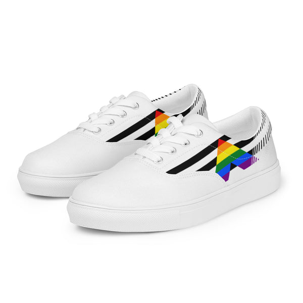 Straight Ally Pride Colors LGBTQ+ Lace-up Canvas Men's Shoes