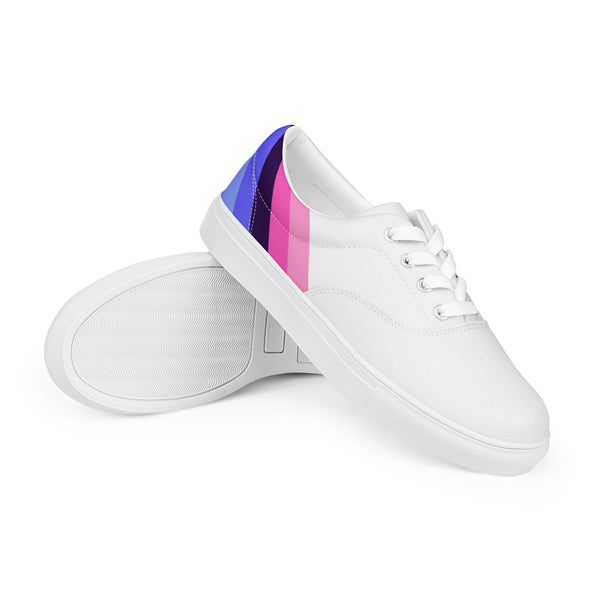 Omnisexual Diagonal Flag Colors LGBTQ+ Lace-up Canvas Men's Shoes