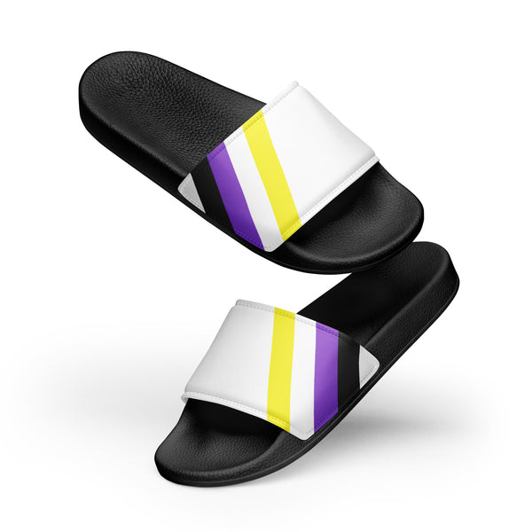 Non-binary Diagonal Flag Colors LGBTQ+ Slides Men Sizes